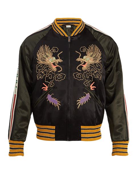 gucci embroidered bomber|gucci bomber men.